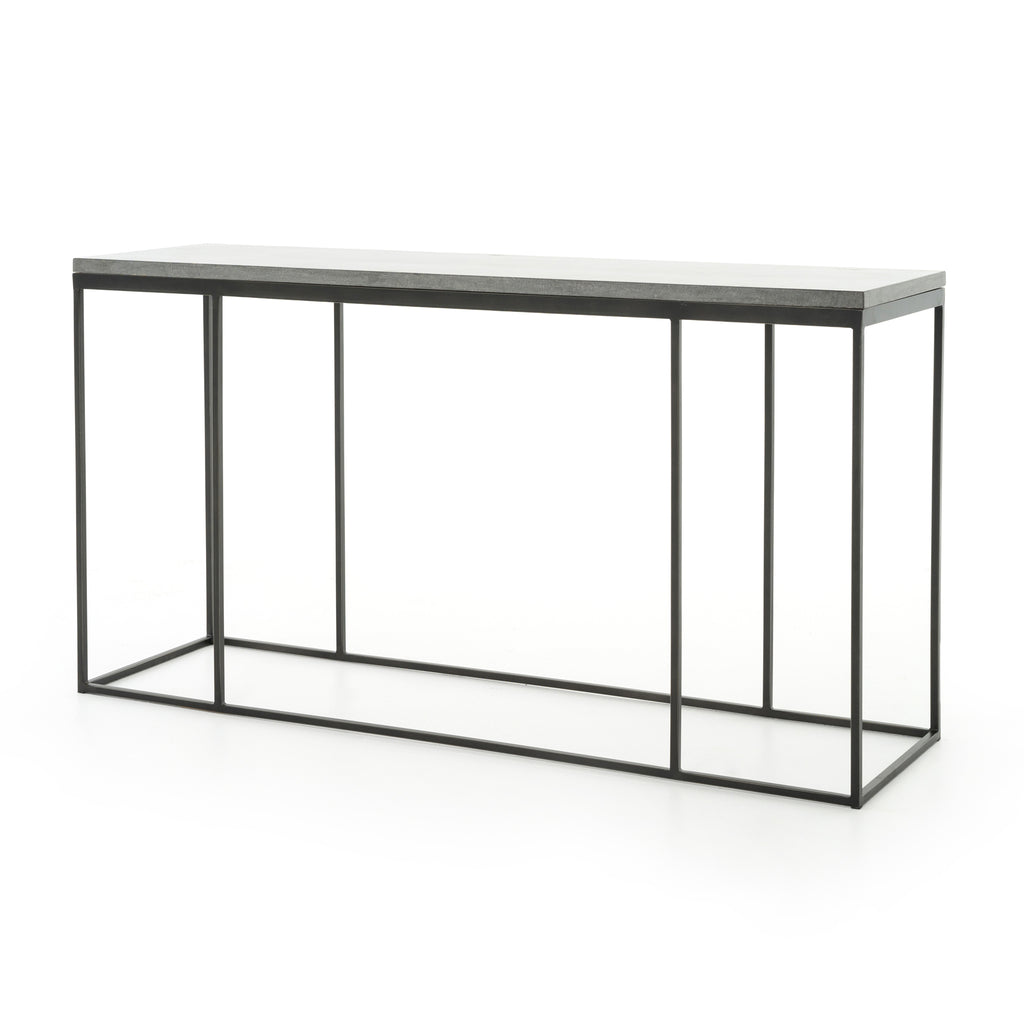 HARLOW CONSOLE TABLE-BLUESTONE/GUNMETAL