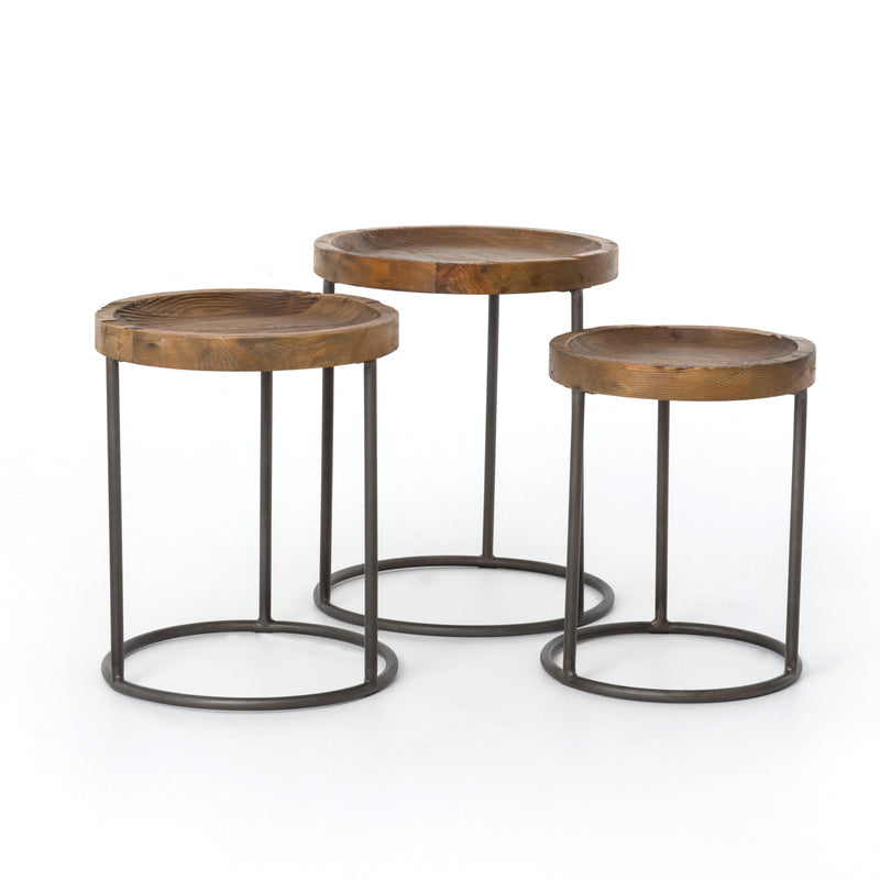 DALSTON NESTING END TABLES-ANTIQUE RUST