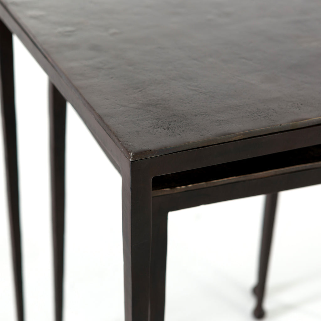 DALSTON NESTING END TABLES-ANTIQUE RUST