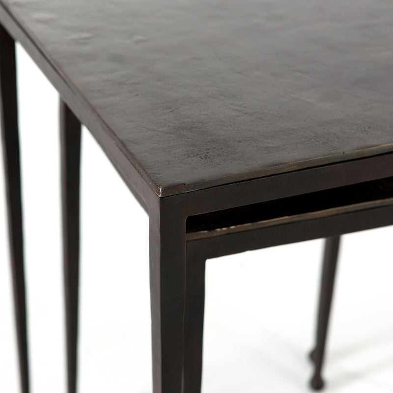 DALSTON NESTING END TABLES-ANTIQUE RUST