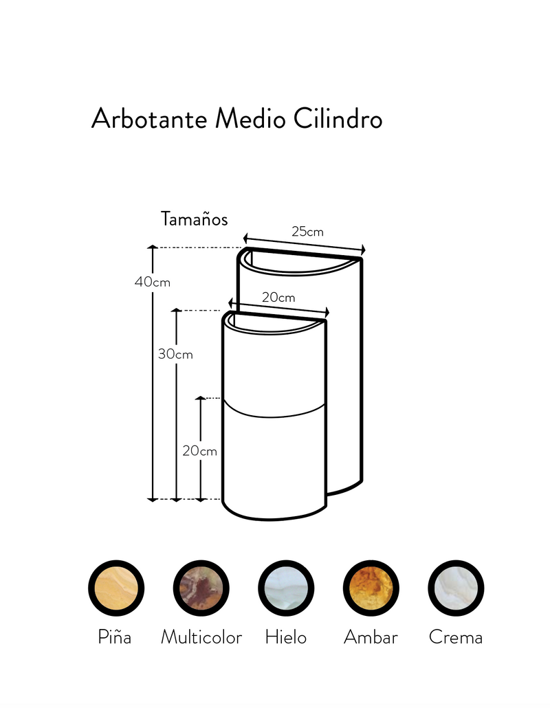 Arbotante de  Onix Medio Cilindro - La Veta