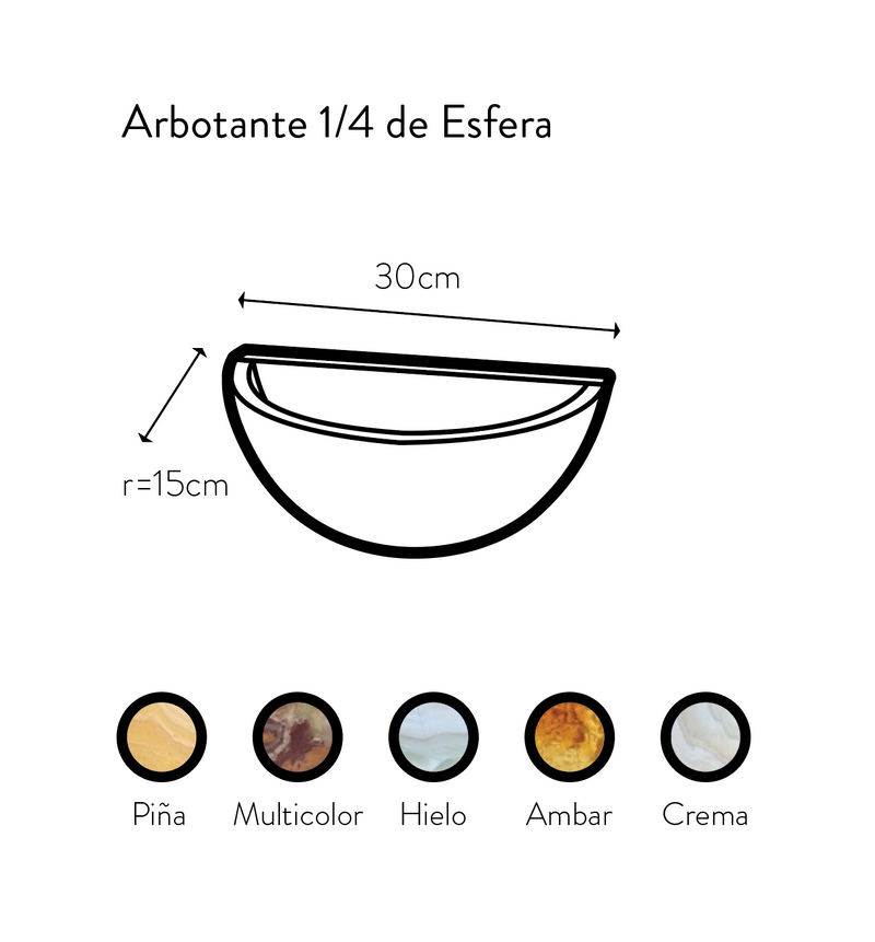 Arbotante de  Onix un cuarto de esfera - La Veta